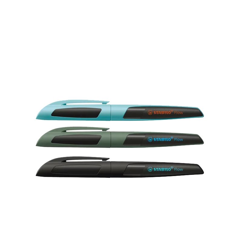 STABILO stylos bille Flow présentoir, rechargeables, bleu, 16 pièces